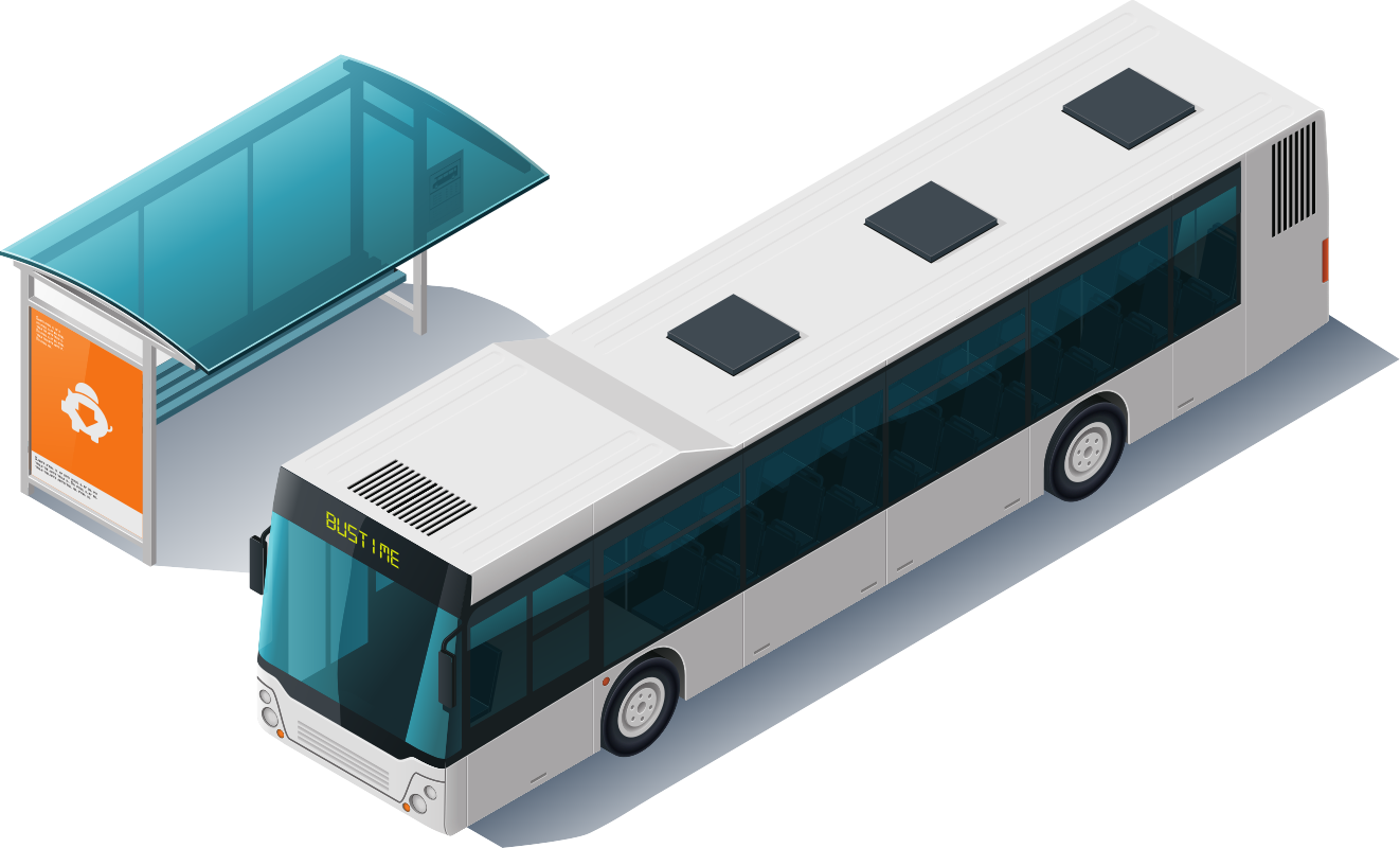 аўтобус побач з прыпынкам